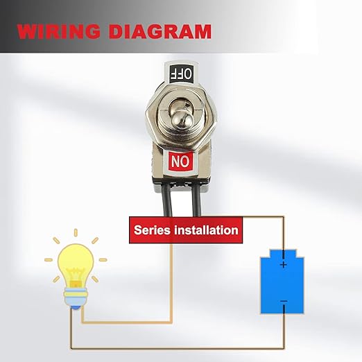 Heavy Duty Toggle Switch SPST 2 Pin ON/Off Rocker Toggle Switch 6A/125V 3A/250V for Car Truck Boat Marine Black Shell(2PCS)
