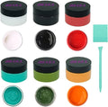 DGAGA 8PCS Chalk Paste with Mini Squeegees,Screen Printing Ink,Chalk Paste Paint for Stencil,Reusable Self Adhesive Silk Screen Stencils Paste Starter Kit,Chalkboard Paint for Craft DIY Home 50g/Jar