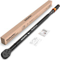3/4 Torque Wrench Drive Loud Click (100-650 Ft.Lb/ 135.6-881.4 N.m) | ±3% Accuracy Dual-Direction Dual-Scale CR-V for Heavy Duty Car Truck Lug Industrial Bolt Machinery Repair with Storage Case