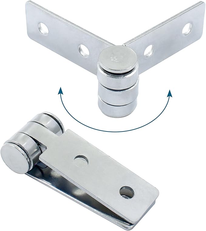 2Pcs 3 inch Folding Butt Hinges, Stainless Steel Door Window Hinges (4 Holes)