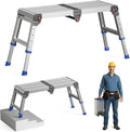 Loyoda Adjustable Folding Work Platform 500 lbs - Lightweight Aluminum Step Stool Ladder for Washing Vehicles, Cleaning, Painting, Reaching High Items | Standard Size 33" x 12" x 19.5”