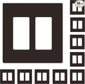 ENERLITES Screwless Decorator Wall Plates Child Safe Outlet Covers, Gloss Finish, Midway Size 2-Gang 4.88" H x 4.92” L, Unbreakable Polycarbonate Thermoplastic, SI8832M-BR-10PCS, Brown,10 Pack