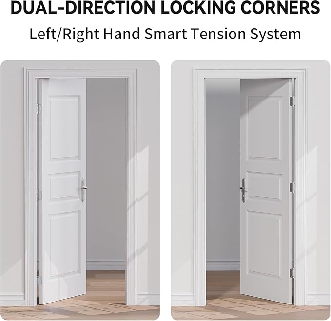 3 Pack Self Closing Door Hinges, 3.5 Inch Spring Loaded Door Hinges for Garage, Front, Back Door, Left/Right Hand, Adjustable Tension, 5/8'' Radius Corners, UL Listed, Brushed Nickel