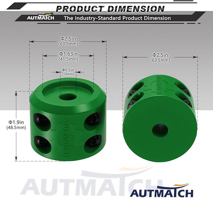 AUTMATCH Winch Cable Hook Stopper (1 Pack), Silicone Rubber Winch Stopper for Wire & Synthetic Rope, Winch Line ATV UTV, Shock Absorbent, Prevent Pulling Bounce and Abrasion, Dark Green
