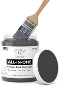 Chalky Chicks 4 Fl Oz Matte Gun Metal Gray (Dark Gray) Chalk Paint for Furniture Without Sanding - No Prep Furniture Paint No Sanding All in One for Crafts, Walls, Cabinet, Metal, Dresser, Farmhouse