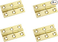 Mcredy 4 Pcs 1.5 Inch Brass Cabinet Hinges Door Butt Hinges with Mounting Screws for Cabinets Gate Wooden Box, Gold