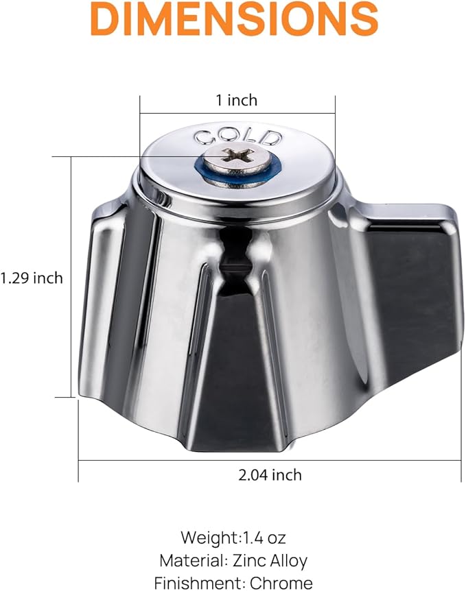 Metal Hand Wash Sink Faucet Handle, Commercial Faucets Parts Replacement Knob Handle, Blue for Cold Side