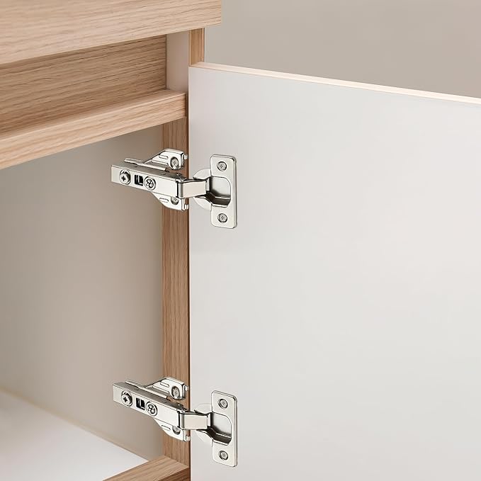 Ravinte 10 Pairs 20 Packs Full Overlay Cabinet Door Hinges,105 Degree Adjustable Concealed Kitchen Cabinet Hinges Soft Close for Face Frame Cabinet