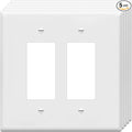 ENERLITES Decorator Light Switch or Receptacle Outlet Wall Plate, Over-Size 2-Gang 5.50" x 5.50", Polycarbonate Thermoplastic, UL Listed, 8832O-W-5PCS, White (5 Pack)