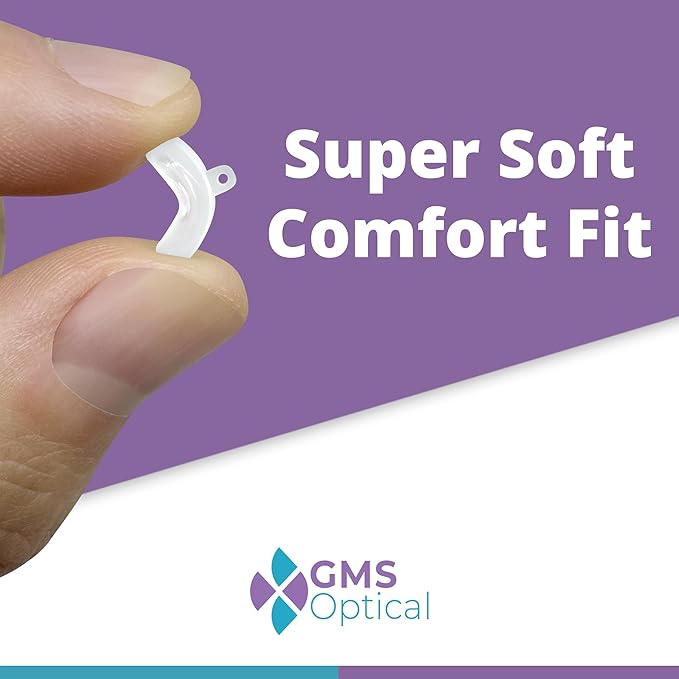 GMS Optical Comfort Line - 8mm/17mm Large Length - Air Bag Screw-in Soft Silicone Nose Pads for Glasses, Sunglasses, Glasses Repair Kit with Screws, Keep Glasses from Sliding (5 Pair)