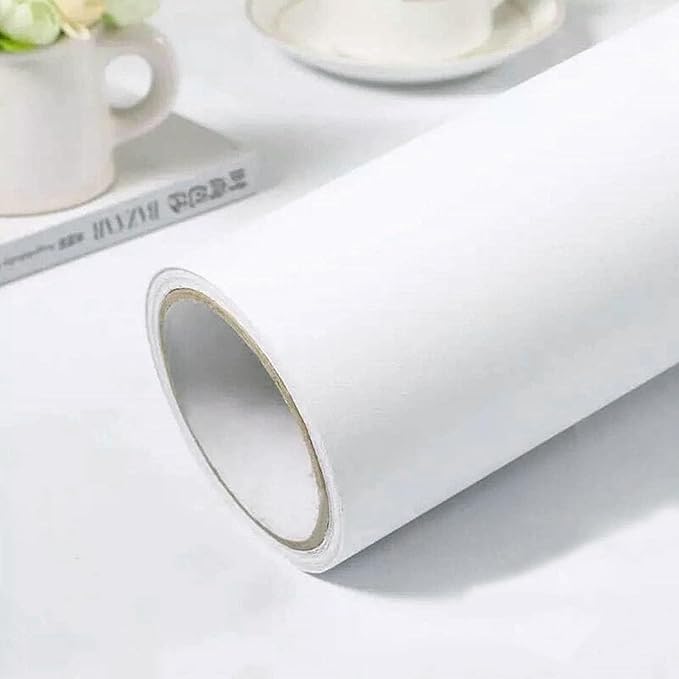 White Contact Paper 23.6''x236.2'' White Peel and Stick Wallpaper | Removable Self-Adhesive Thicken Wall Paper for Bedroom Walls, Desks, Tables, Countertops