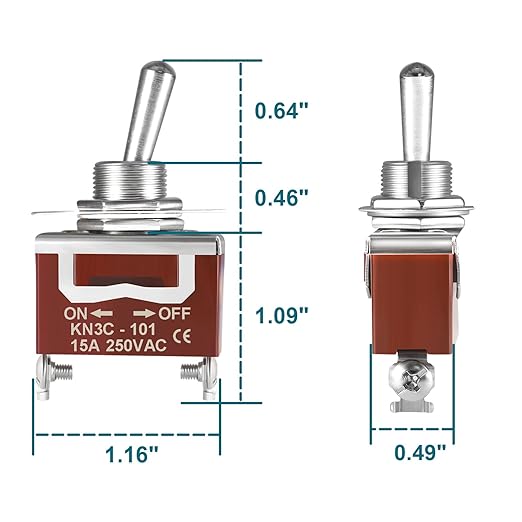 Toggle Switch 12v DC 30A, 2Pack 2Pin SPST ON Off Switch with Waterproof Boot Cap Cover for Auto Car Marine Boat.