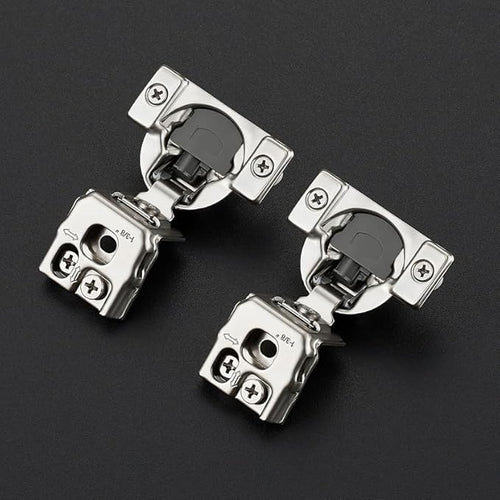 10 Pack 5 Pairs 1-3/8 inch Overlay Soft Close Hinges for Kitchen Cabinet Hinges Satin Nickel Hidden Hinges Stainless Steel Concealed Hinge self Closing