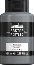 Liquitex BASICS Acrylic Paint, 400ml (13.5-oz) Bottle, Neutral Gray Value 5