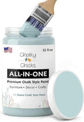 Chalky Chicks Chalk Paint - Chalk Paint for Furniture, Craft Paint, Cabinet Paint, Wood Paint, and Furniture Paint, Spray Paint-Ready for Home Decor - Cancun Blue (Light Blue) 32 Fl Oz (Pack of 1)