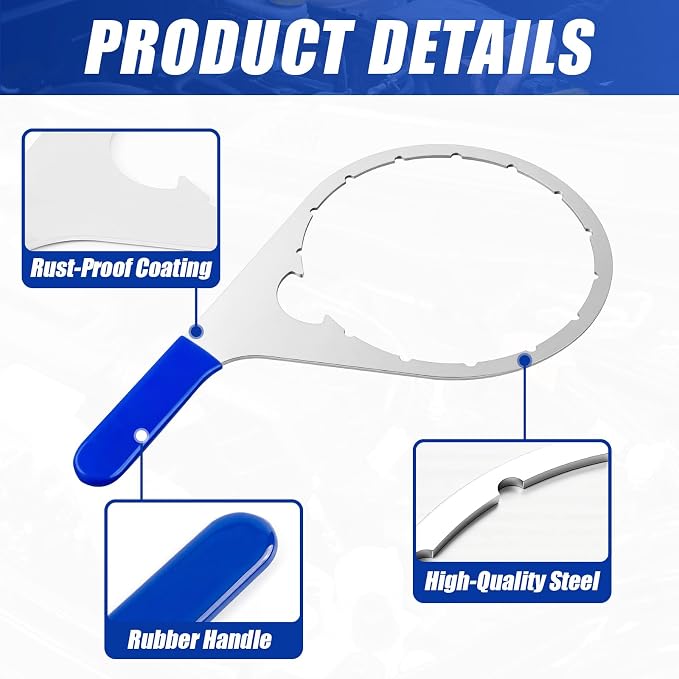 4 Pcs Fuel Filter Wrench 4.6'' & 5'' & 6'' & 8'' Blue | Compatible with Diesel Engines Water Separator, Cap Claw Grip Design, Metal Plastic Build, Easy Removal