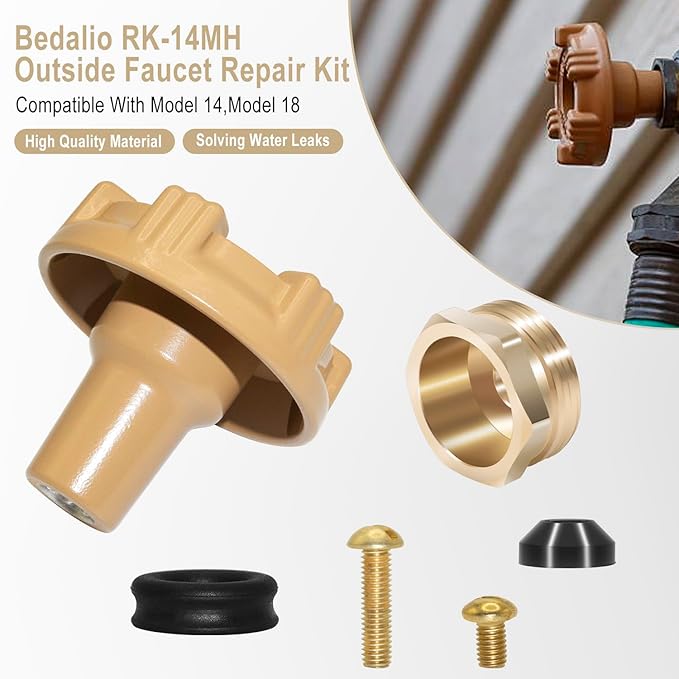RK-14MH Outside Faucet Repair Kit Metal Handle Compatible with Woodford Model 14,Model 18