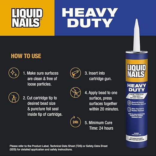 Liquid Nails Heavy Duty 28 oz. Tan Latex-Based Construction Adhesive Low VOC, 12 Pack