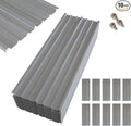 NeatiEase 10 Pcs Metal Roofing Panels, 5.1 Feet Corrugated Galvanized Roofing Panels Metal Siding Panels with Steel Screws for Pergola, Gazebo, Shed, Outdoor Storage, Chicken Coop, Patio,Garages