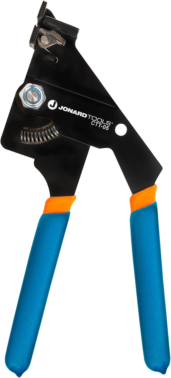 Jonard Tools CTT-05 Deltec® Cable Tie Strap Tensioning & Cutting Tool - 0.183"–0.500" Strap Width Capacity, Heavy-Duty, Spring-Loaded Head, Comfortable Grip