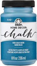 FolkArt Home Décor Chalk Paint, Blue Suede 8 fl oz Acrylic Craft Paint with an Ultra Matte Finish, 51051