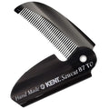 Kent 87T Black Graphite Handmade Folding Pocket Comb for Men, Fine Tooth Hair Comb Straightener for Everyday Grooming Styling Hair, Beard or Mustache, Saw Cut Hand Polished, Made in England (2 Pack)