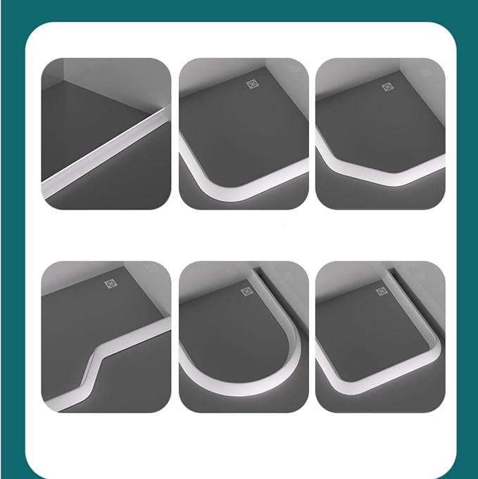 Silicone Shower Barrier Water Stopper For Bathroom Kitchen Sink Countertop, Foldable Splash Guard/dam White , Self-Adhesive Bathtub Corner/edge Kit 1.2 Inch Tall 2 3 5 13ft. ( Size : 4.8858ft/1.5m )
