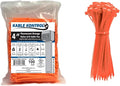 Kable Kontrol Fluorescent Orange Zip Ties 4 Inch 100 Pcs, 18 Lbs Tensile Strength, Self-locking Nylon Colored Cable Ties Wire Wraps for Indoor or Outdoor Use… | Nylon Plastic, Self Locking, UL Listed, Indoor Use