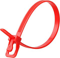RETYZ 12-Inch Red Reusable Releasable Cable Ties – 20 Pack, 50 lb Strength, Patented Quick-Release, Tool-Free Design for Home, Office, and Light Industrial Use
