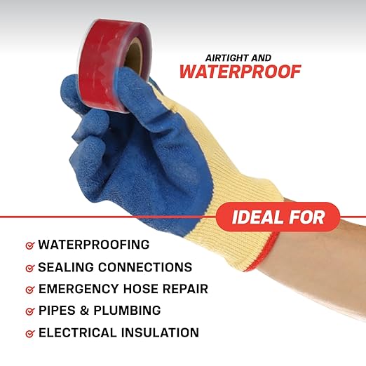 Bond It Rescue Tape, Self-Fusing Silicone for Emergency Plumbing, Pipe & Hose Repair, Electrical Insulation, Waterproof, 950PSI, Made in USA, 1" x 12', White