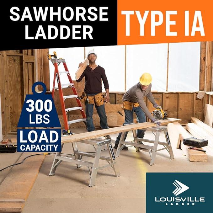 Louisville Ladder 3-foot Aluminium Sawhorse Ladder, 300-Pound Load Capacity, Type IA, L-2032-03