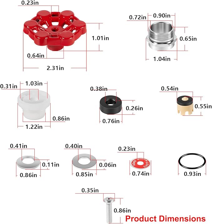 ASSE 1019-A Universal Outdoor Faucet Repair Kit (VACVBKX1B Vacuum Breaker,Metal Handle),Wall Hydrant Complete Repair Kit,Anti-Siphon Frostproof Faucet Valve Hose Faucet Fitting Repair Kit（2Pack）