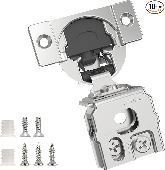 Chibery 20 Pack 1-5/16" Overlay 3D Soft Close Concealed Hinge for Face Frame Door, Smooth Slow Self Closing Hinges, Satin Nickel, Hidden 105° Open Angle Stainless Steel Hinge for Kitchen Cabinet Door