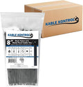 Kable Kontrol Metal Pawl Cable Ties 8 Inch 10000 Pcs, 50 Lbs Test – Black | Metal Tooth, Stainless Steel Toothed Self-Locking Ties, UV Resistant Steel Barb Zip Ties for Indoor & Outdoor Use