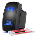 Nilight Side Lights Rocker Switch Led Light Bar 5Pin Laser On Off SPST switches 20A/12V 10A/24V Blue with Jumper Wires Set for Cars Trucks RVs