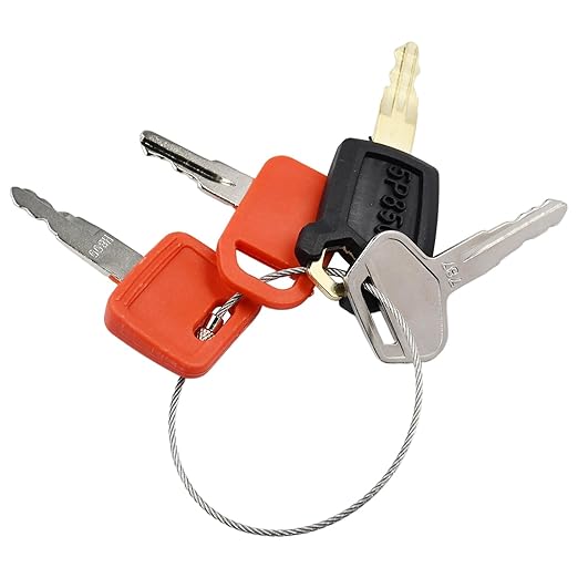 4 Packs Heavy Equipment Ignition Key Compatible with Komatsu John Deere Hitachi Cat