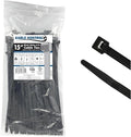 Kable Kontrol Heavy Duty Cable Zip Ties 100 Pcs 15 Inch Black, 250 Lbs Tensile Strength, Self-locking UV Resistant Plastic Nylon Wire Ties, for Indoor or Outdoor Use