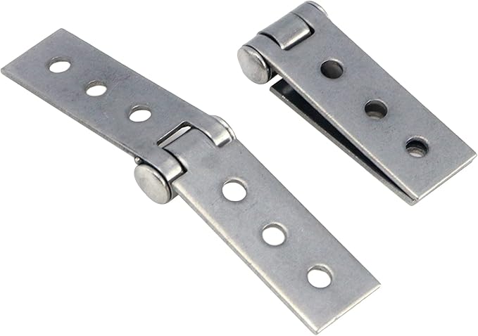 2Pcs 3 inch Silver Folding Butt Hinges Stainless Steel Furniture Door Window Hinges, Small Hinges for Crafts, Frameless Glass Window Hinge 6 Hole Hinge