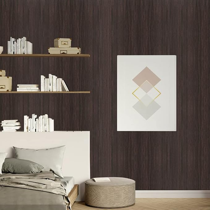 Arthome 16.5" x393"Peel and Stick Wood Contact Paper Self-Adhesive Brown Walnut Wallpaper,Decorative Vinyl Film for Countertop,Cabinets,Shelf,Drawer Liner,Easy to Clean Removable Wall Covering