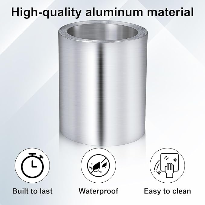 Therwen 1 Roll Aluminum Flashing Roll Metal Aluminum Roof Panels 0.2 mm Thickness Roof Flashing Strip for Sealing Windows Doors Siding Backyard Stains Moss and Mildew Prevention (4" x 20')