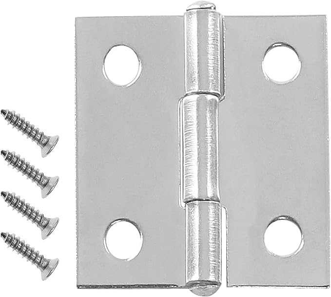 Biaungdo 10 Pack 1 Inch Butt Hinge, Stainless Steel Folding Butt Hinges, Cabinet Mini Hinges Small Box Hinges Door Hinge Rectangle