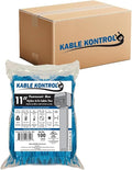 Kable Kontrol Cable Zip Ties, 11 Inch, 8500 Pcs, 50lbs Test, FL Blue | Nylon Plastic, Self Locking, UL Listed, Indoor Use