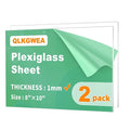 8X10 Plexiglass Sheets 0.04" Thick,Thin Clear Acrylic Sheets Transparent Plexi Glass Panel for Crafting Projects, Replacement Picture Frame Glass, DIY Display 2 Pack