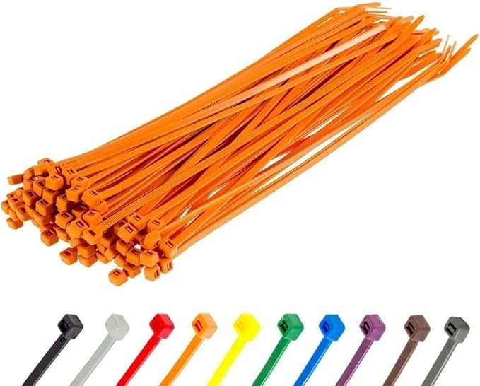 GTSE 12 Inch Orange Zip Ties, 9,000 Bulk Contractors Pack, 50lb Strength, UV Resistant Long Nylon Cable Ties, Self-Locking 12" Tie Wraps, Full Carton