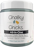 Chalky Chicks 4 Fl Oz Matte Sea Glass (Light Blue) Chalk Paint for Furniture Without Sanding, No Prep Furniture Paint No Sanding All in One for Crafts, Wood, Walls, Cabinet, Metal, Dresser, Farmhouse