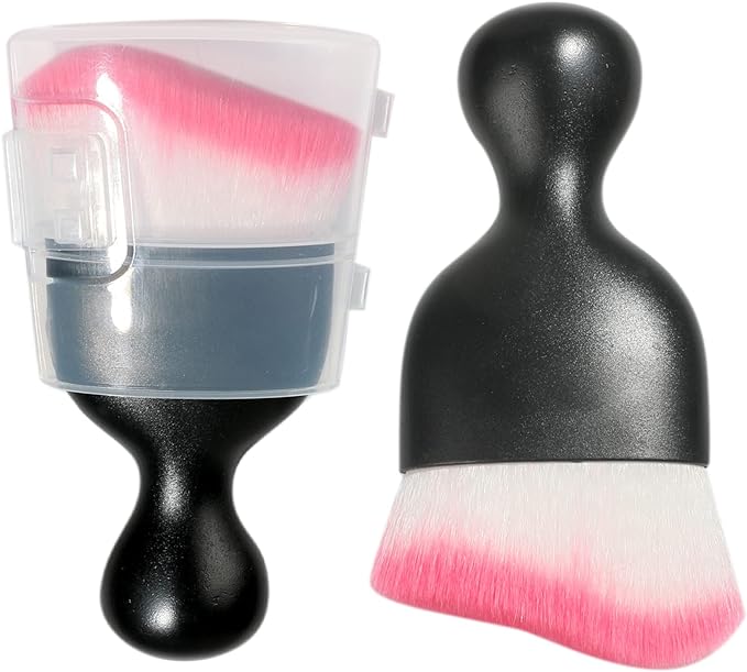 AOCISKA Car Interior Detailing Brush,Soft Bristle Cleaning Brush Car Detailing Brush Dusting Brush,Car Interior Cleaning Tool,Auto Detail Brush Car Dash Duster Brush (Black&Rose with Cap)