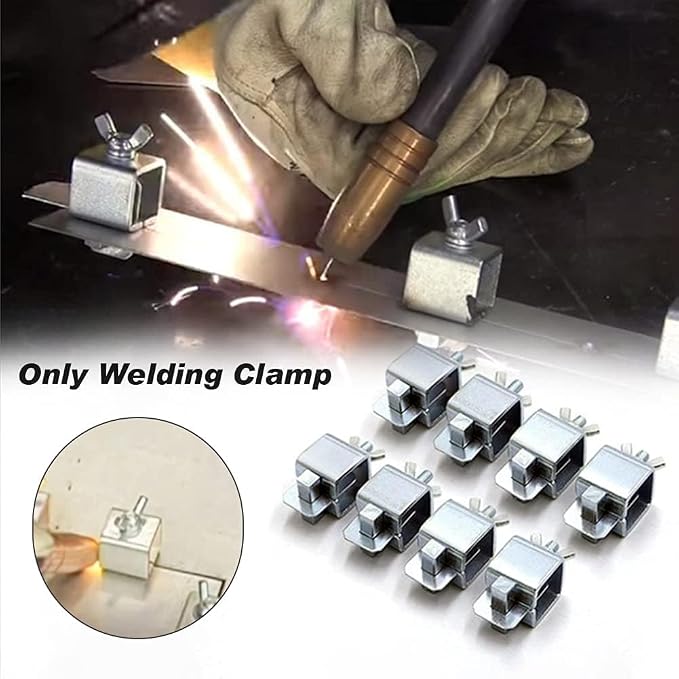 8 Pcs Butt Welding Clamps, Sheet Metal Welding Clips, Auto Body Panel Clamps for Edge to Edge Welding, Small Welding Clamps Tack, Welding Door Alignment Tool for Patch Repairs