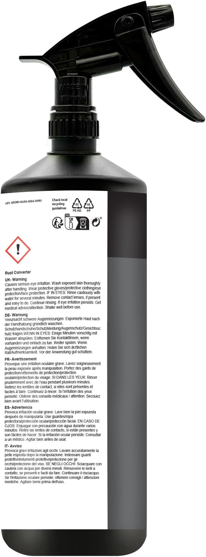 Jenolite Rust Converter Trigger Spray for Metal 1 Liter (33.8 fl oz). All In One Fast‑Acting Water‑Based Rust Reformer, Primer & Inhibitor in One. Converts Rust to a Paint‑Ready Surface. Made in Britain.