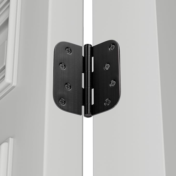 18 Pack goldenwarm 4 inch Oil Rubbed Bronze Door Hinges, Heavy Duty Interior and Exterior Door Hinges 4in x 4in with 5/8" Radius Corners
