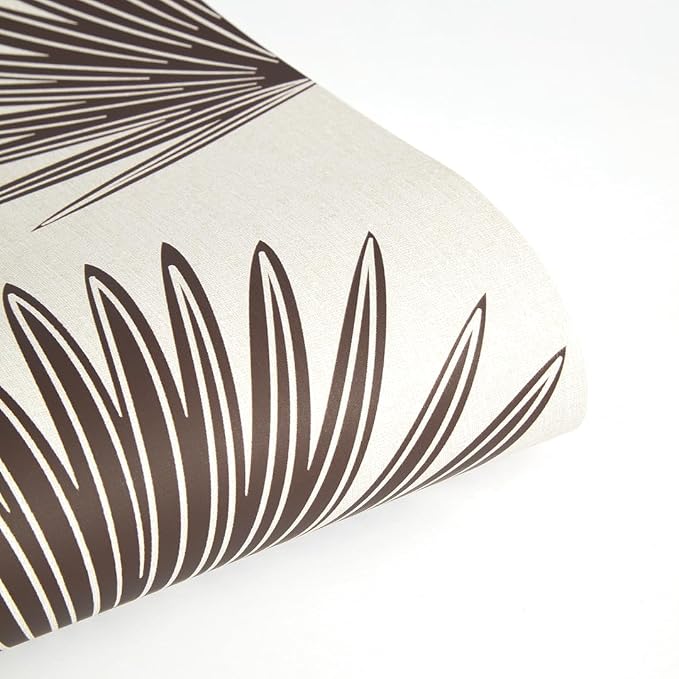 Tempaper Dark Cocoa & Cream Stamped Palm Removable Peel and Stick Boho Wallpaper, 20.5 in X 16.5 ft, Made in The USA
